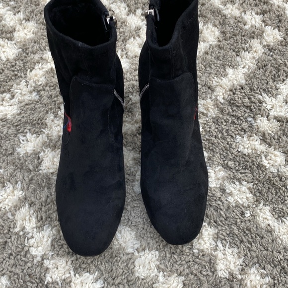 Rose boots size 8 Black fashion boots ankle boots faux suede - Picture 9 of 12